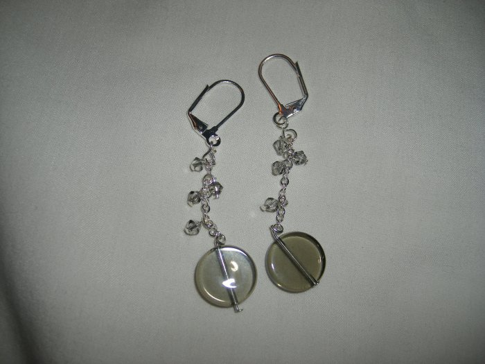 Silver and Crystal Bead Dangling Earrings