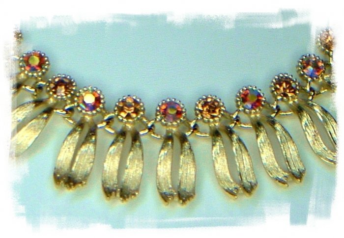 Gorgeous Egyptian Revival Rhinestone Choker Signed Lisner