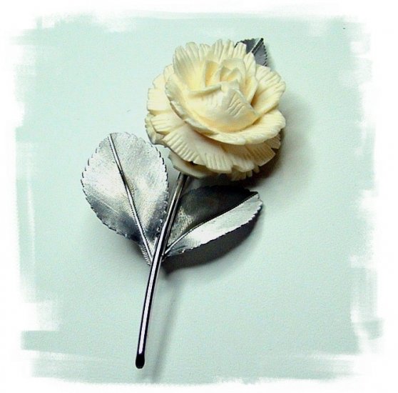 Beau Sterling Rose Pin