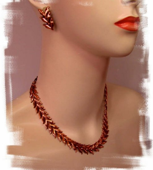 Vintage Renoir Copper Necklace, Bracelet, and Earrings