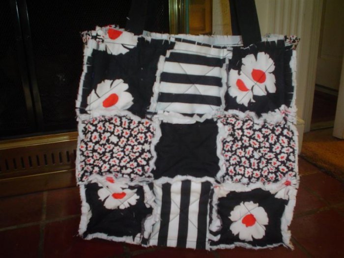 Black and white Rag Tote