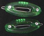 Hair Clip - Green Frosty Ovals with small Jewels