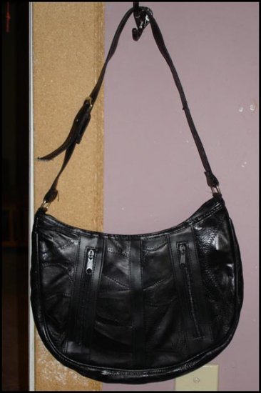 Black leather purse
