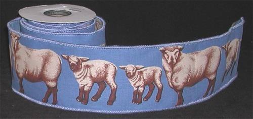 Craft Wired Edge Ribbon with SHEEP