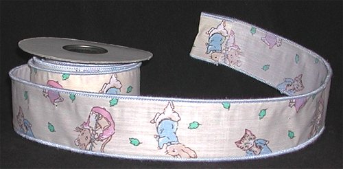 Craft Wired Edge Ribbon with RABBITs CATs MOUSE