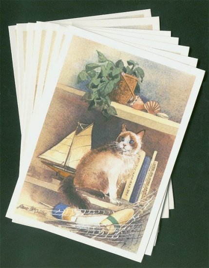 Cat Notelets Box of 8 Blank Cards with Envelopes #4