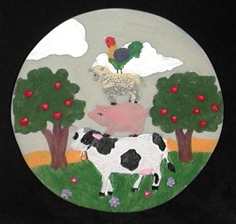 Cow Pig Sheep Rooster Mini Plate or Plaque