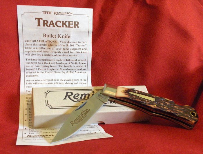 Remington "TRACKER" Silver Bullet Lockback Knife