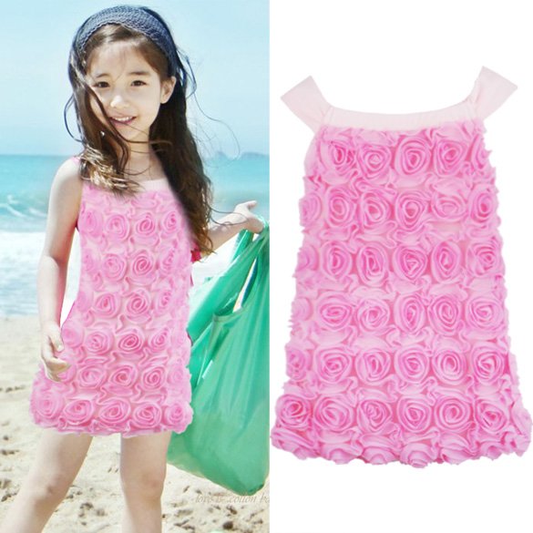 Size 90 - Lovely Three-Dimensional Flower Princess Dress