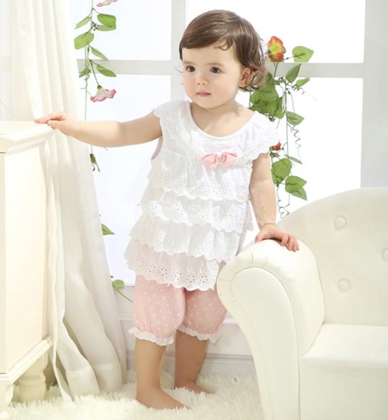 Size 80 Pink - Infant Girl's Suit - Top + Bottom