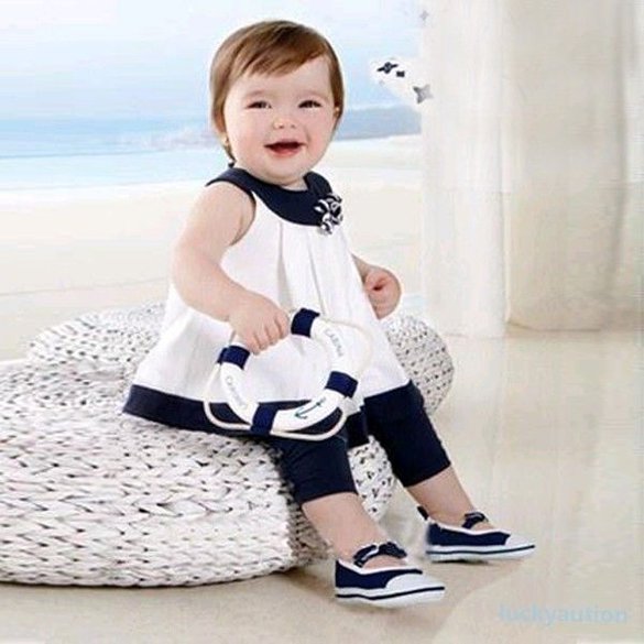 Size 95 - Baby Girls Summer Flowers 2Pcs Set Outfit - Shirts Tops + Pants