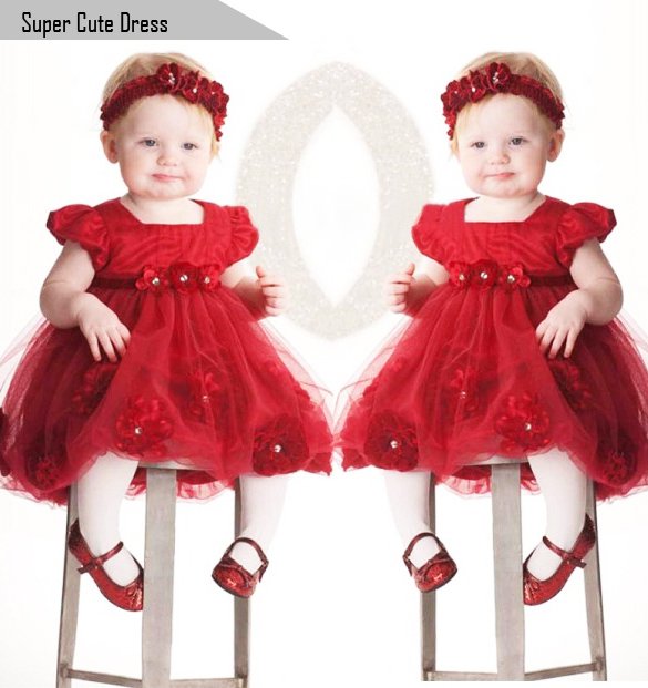 Size 100 - Toddler Party Flower Dress With Headband