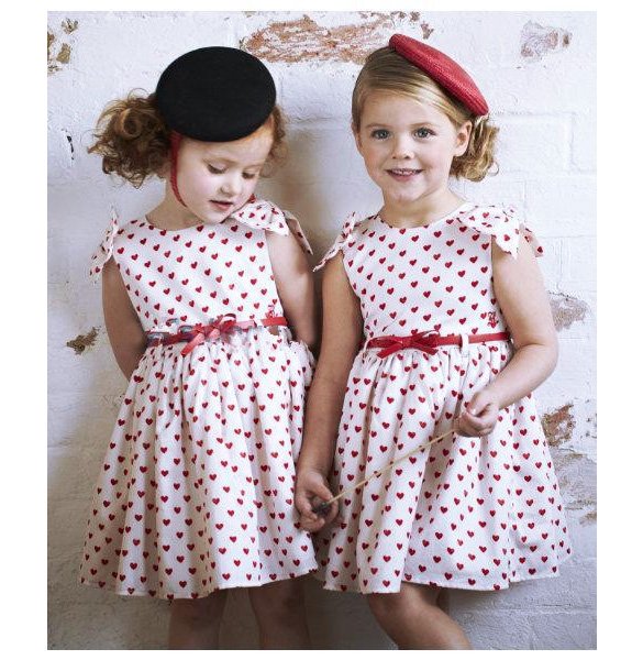 Size 100 - Girls Lovely Heart-Shaped Dress