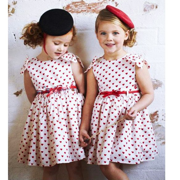 Size 130 - Girls Lovely Heart-Shaped Dress