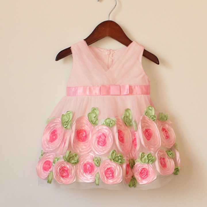 Size 80 Pink - Summer Princess Roses Tulle Dress