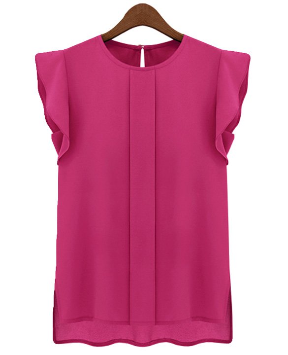 Size Asian L (US M(8-10) ,UK 10, AU 12) - Candy Color Women's Chiffon Blouse