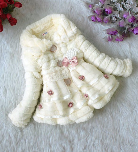 Size 12 Beige - Girls Junoesque Baby Faux Fur Coat