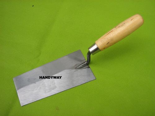 Wood handle plastering trowel