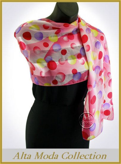 Pink Multi Satin Scarf