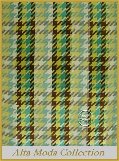 Green/Blk Houndtooth Satin Scarf