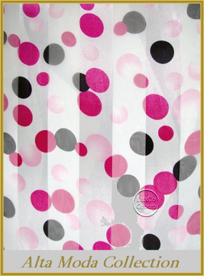 blk/pnk polka dot satin scarf