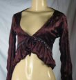 Forever Young - Junior Velveteen Long sleeve Shrug Tops with Sequins & Beads Accented Bust line