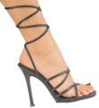 Gala - Women's Strappy Heeled Shoes with Leather Wrap Around Design