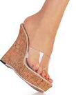 Fan Fair - Women's Wedge Heel with Clear Strap