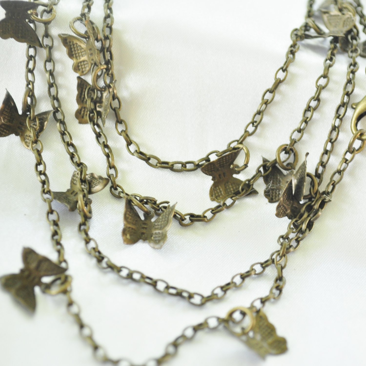 Vintage reproduction butterfly necklace multistrand