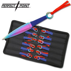 6.5 inch Rainbow Kunai Knife Throwing Set - 24 Peice