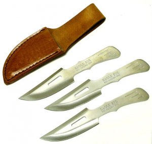 6.25" Eagle Eye Throwing Knife Set w/ Sheath - 3 Piece