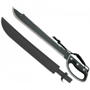 24" Heavy Duty Saw Back Machete w/ Sheath