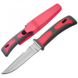 9" Dive Master Scuba Diving Knife w/ Sheath - PINK