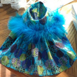 Teal Peace Sign with Feathers