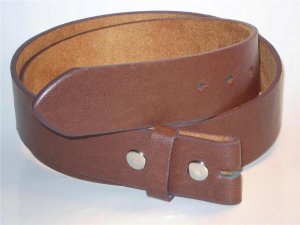 brown leather snap on belt for buckle size medium 32-34 new