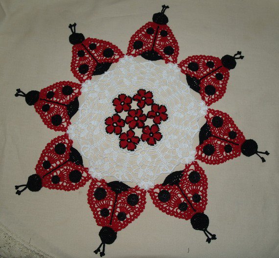 Ladybug Doily Crochet Pattern