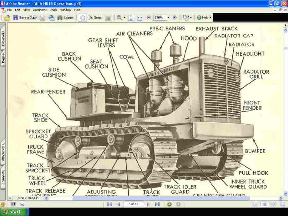 ALLIS CHALMERS HD15 TRACTOR MANUAL With AC HD 15 Crawler Operations