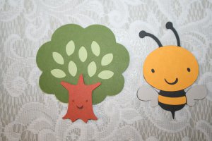 BUMBLE BEE AND TREE DIE CUT