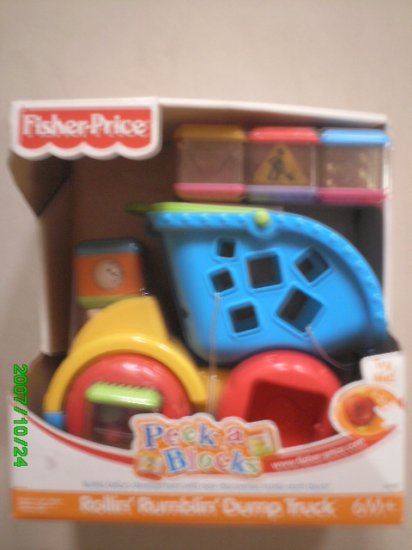 Fisher Price Peek A Blocks Rollin' Rumblin' Dump Truck