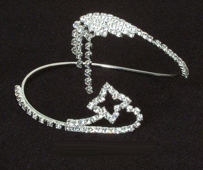 Rhinestone Bangle / Armband with Star Design 0411A-WQB11