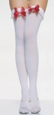 Opaque Thigh Highs with Ruffle Top, Maribou Puff, Ribbon Bow & Bell ( 0590L-6286 )