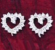 CZ & White Gold Plated Heart Cluster ( 0234J-S-E242 )