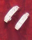 Sterling Silver & CZ Half Hoop Earrings ( 0381J-S-E518 )