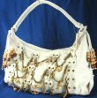 Jumbo Handbags with Front Chain & Wooded Bead Design 0540HB-98072