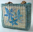 Woven Straw Handbags with Front Floral Design 0578HB-3437CH