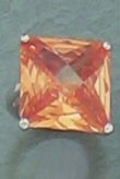 Princess Cut Champagne CZ & White Gold Ring 0193J-S-R228