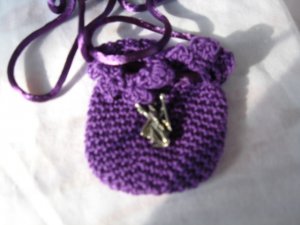 Crocheted Totem Pouch - Wizard - Purple