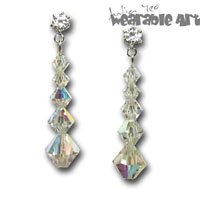 Swarovski Earrings for Wedding Brides, Bridesmaid ~ .925 Sterling Silver