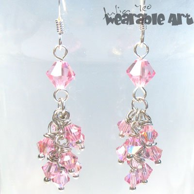 Glitters - Swarovski Crystal Cascade Earrings - Available in various colours