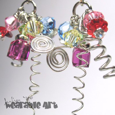 Springtime - Swarovski Crystal Leaf Earrings and Fun with Coils